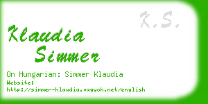 klaudia simmer business card